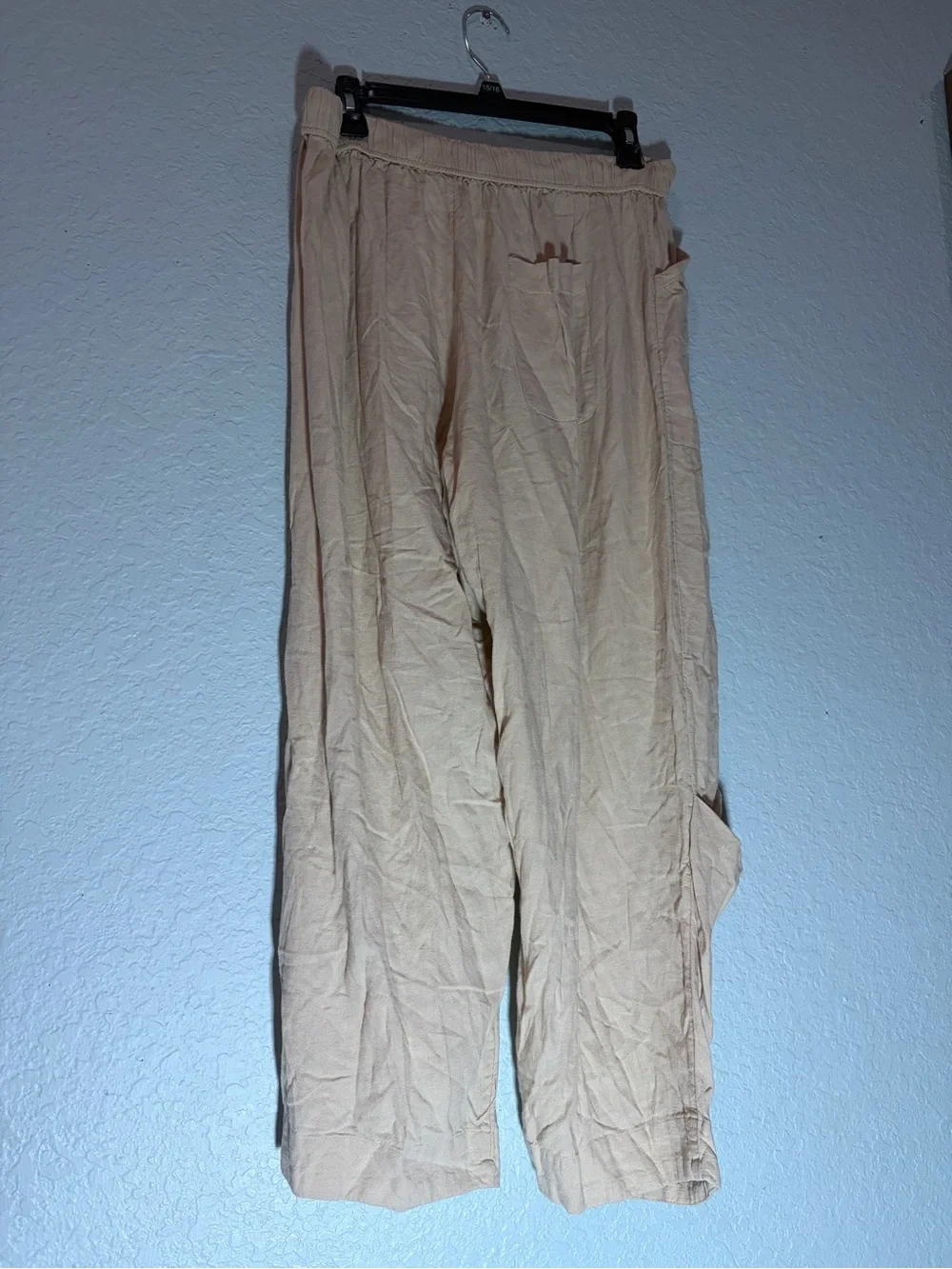 Free People Beige Wide-Leg Cargo Pants Size Medium
